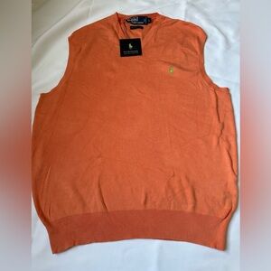 Ralph Lauren Orange V-Neck Sweater Vest